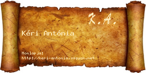 Kéri Antónia névjegykártya
